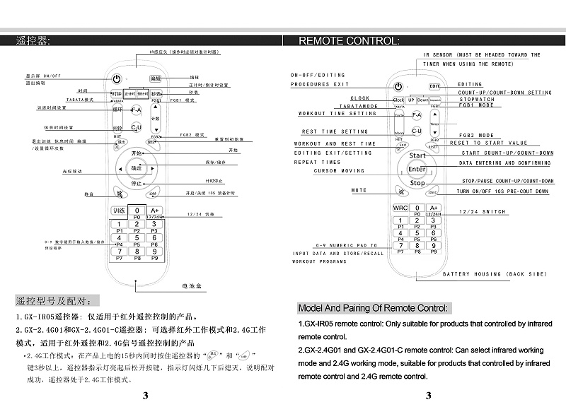 4位健身房中英文說(shuō)明書